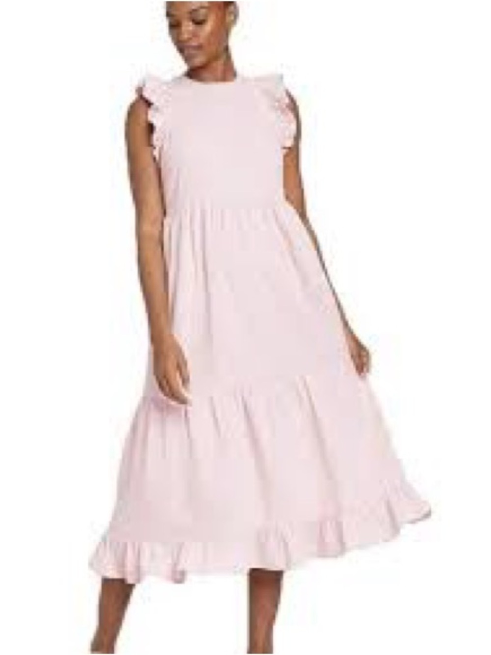Universal Thread Light Pink Ruffle Tiered Midi Dress